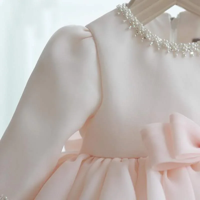 ที่กําหนดเอง Luxury High End Pearl O-คอชุดวันเกิดหวานเกาหลี Moda แฟชั่น Cascading Ball Gown Solid Minority เสื้อกั๊ก