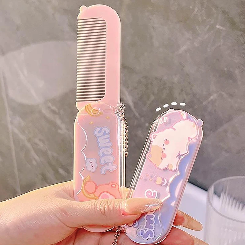 1pc Mini Baby Girls Hair Brush Cute Cartoon Bear Hair Comb Small Portable Kids Girl Hair Brush Hair Accessories