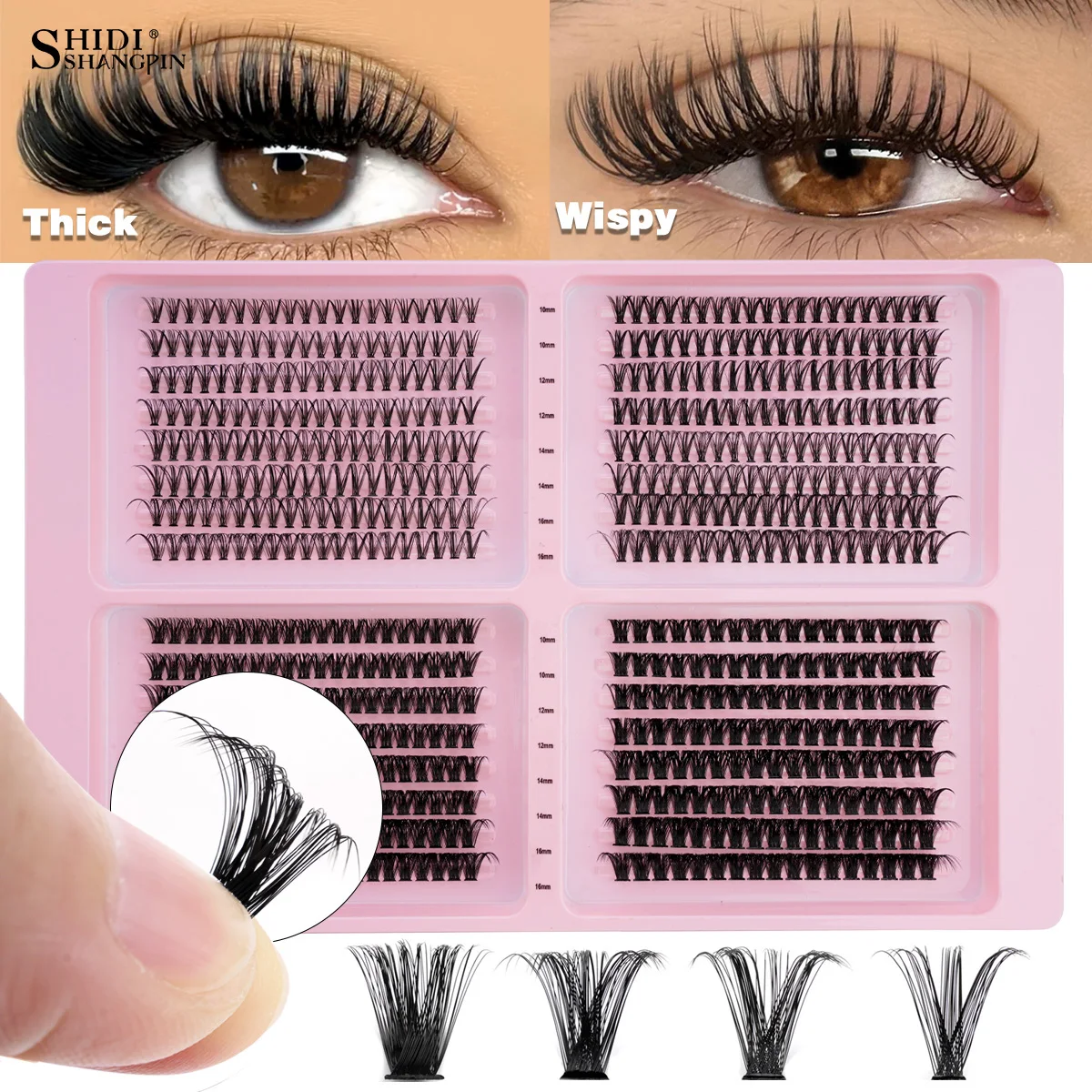 584/565 Bundles Eyelash Extension DIY Individual Lashes Makeup Cilia Fluffy Volume Mink Lashes Thick False Eyelashes Cluster