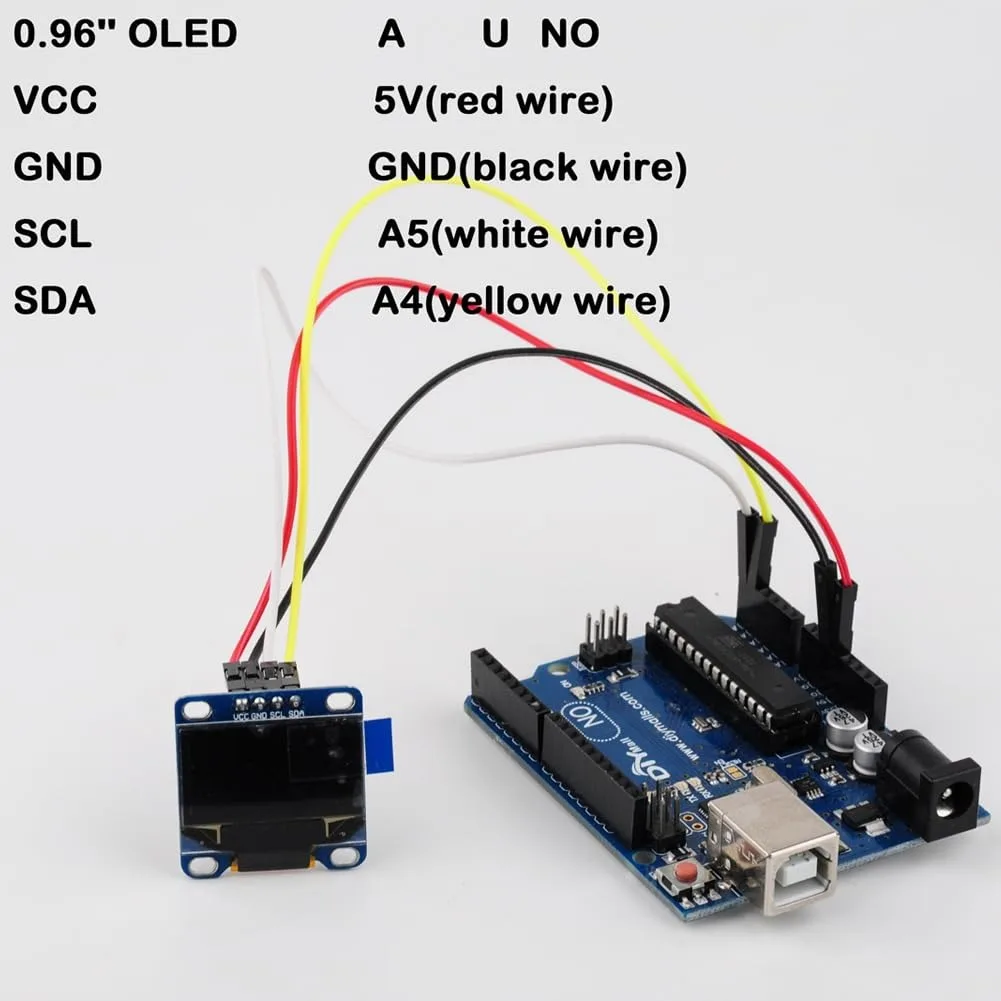 Imagem -04 - Módulo de Tela Oled para Arduino Branco Azul Amarelo Azul I2c Iic 128x64 ss -d- 1306 3.3v5v 10 Pcs Esp32 Nodemcu 096 em