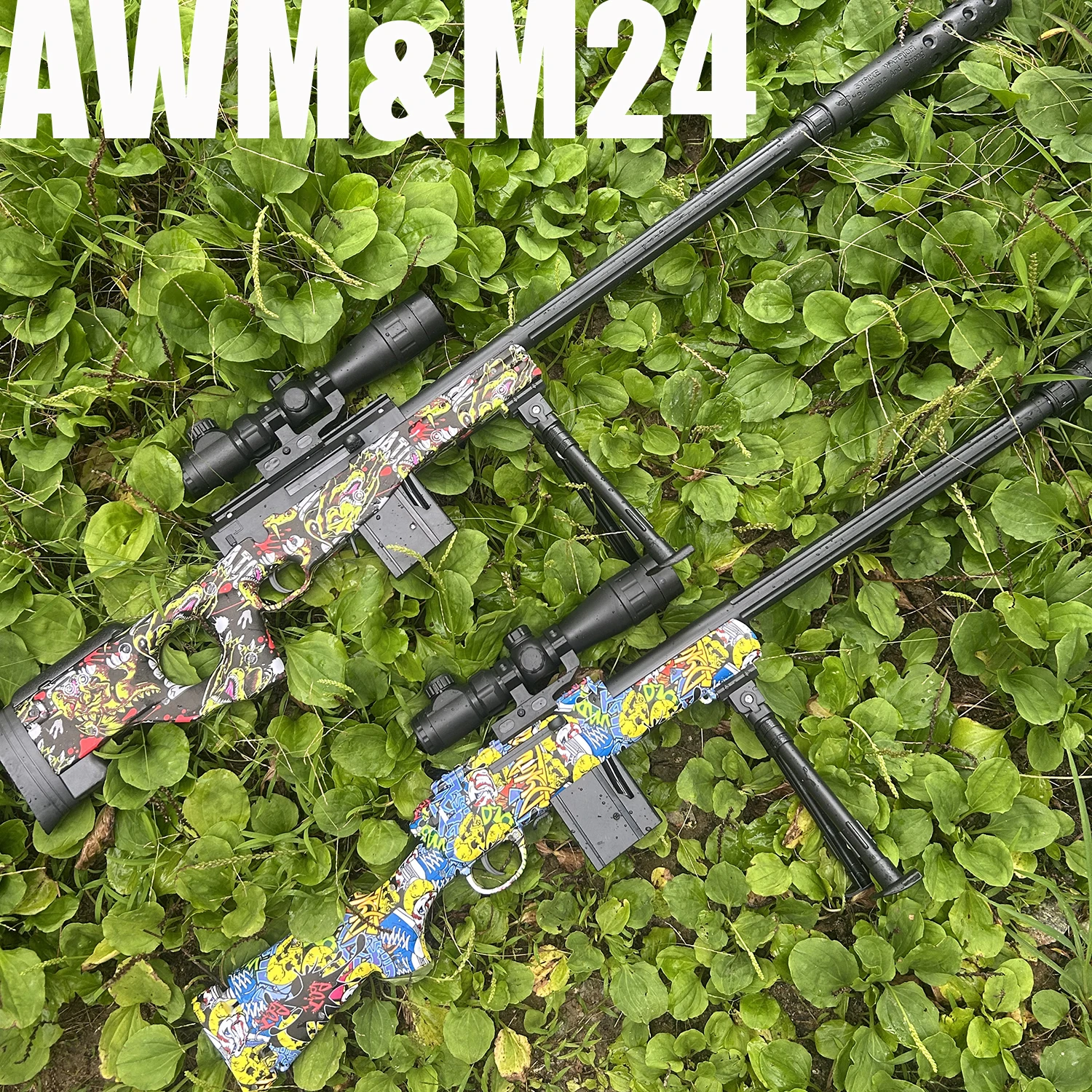New Model Awm&M24 Manual Mode Toy Gun with Side Pull Loading and Firing 7-8mm Gel Balls, Same Style as the Game Version, Toy for Boys