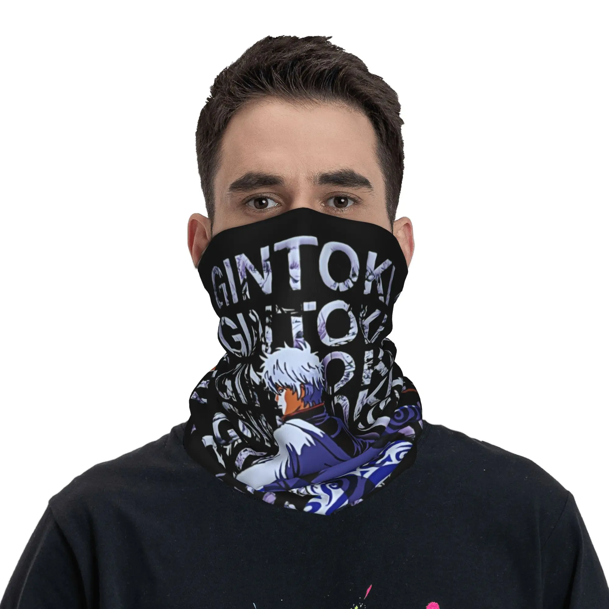 Sakata Gintoki Gintama  Bandana Neck Gaiter UV Protection Face Scarf Cover Women Men Manga Anime  Headband Tube Balaclava