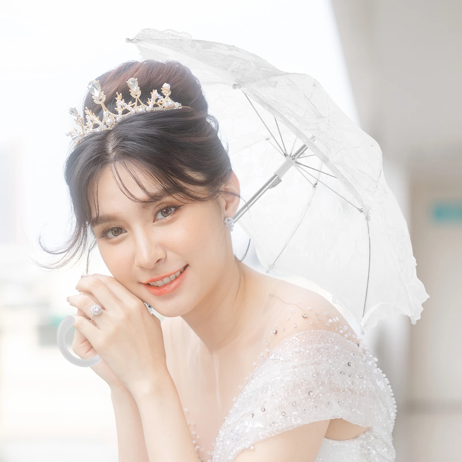

Lace White 42x50cm Retro Parasol Umbrella Wedding Bridal Decor Parasol Photo Girls Umbrella Festival Tea Party