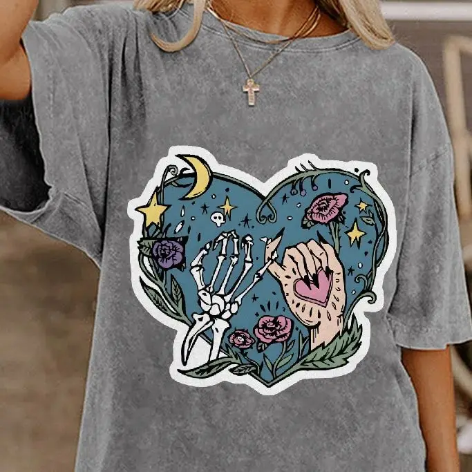 

Cool Customscool Graphic Tee Women Y2K Style Washed Cotton Unisex Fit Tops Casual Everyday Comfy Gym Streetwear