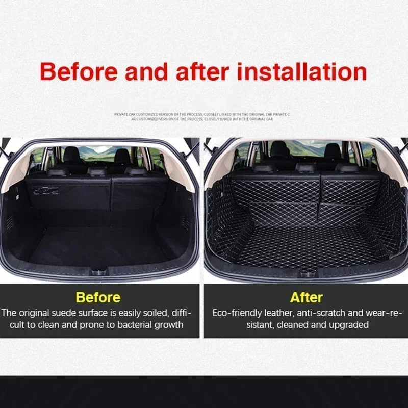 Car Rear Trunk Storage Pads For Audi Q7 4L 2006~2015 7seat Anti-dirty Pads Trunk Mat Covers Leather Carpets Mud Auto Accessories