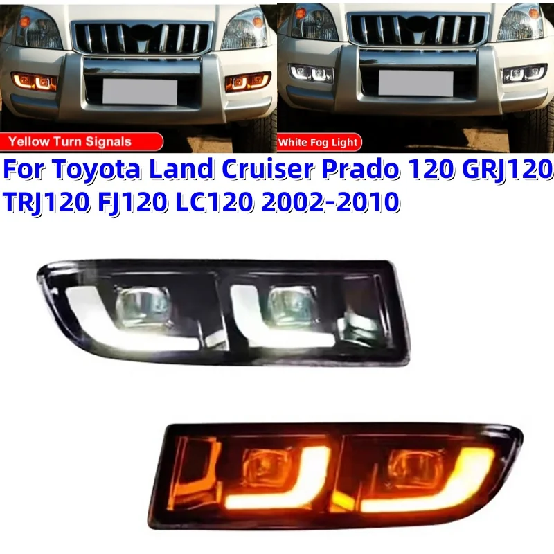 

2Pcs/set Car LED Fog Lights Daytime Running Lamp For Toyota Land Cruiser Prado 120 GRJ120 TRJ120 FJ120 LC120 2002-2010