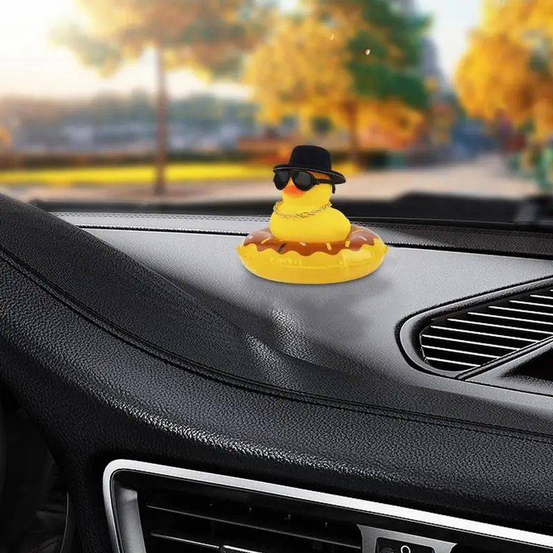 Fahrrad zubehör Fahrrad Glocke Ente Gummi niedlichen Ente Goldkette Spielzeug coole Brille Ente Motorrad Reiten Auto Armaturen brett Dekor