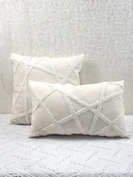 1pc, Geometric Pattern Tufted Cushion Cover Without Filler, Modern Throw Pillow Cover, For Living Room Couch Sofa Home Decor