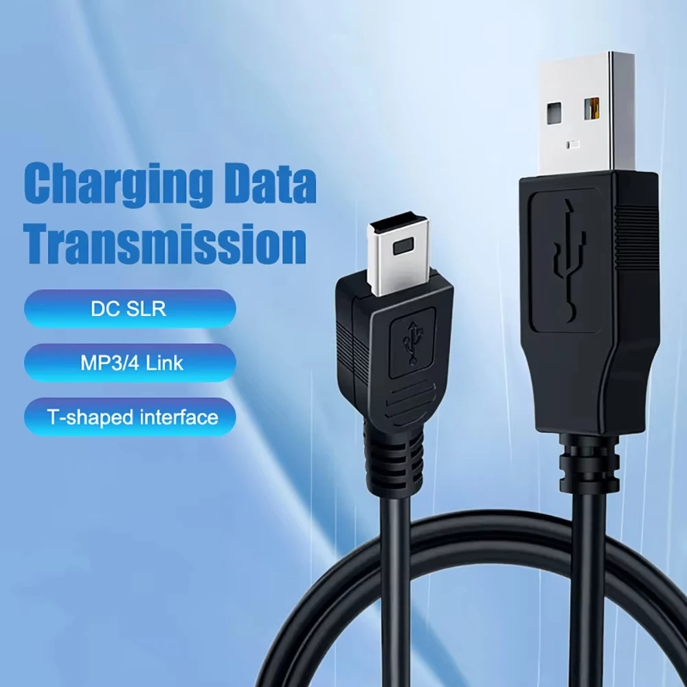 0.8M USB 2.0 Cable Male to Mini B 5 Pin T Port for MP3 MP4 Camera Mobile Phone Hard Disk Computer MiniUSB Device Connectivity