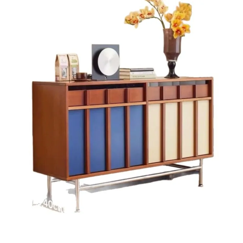 

Retro integrated storage against the wall, antique locker, light luxury dining side cabinet