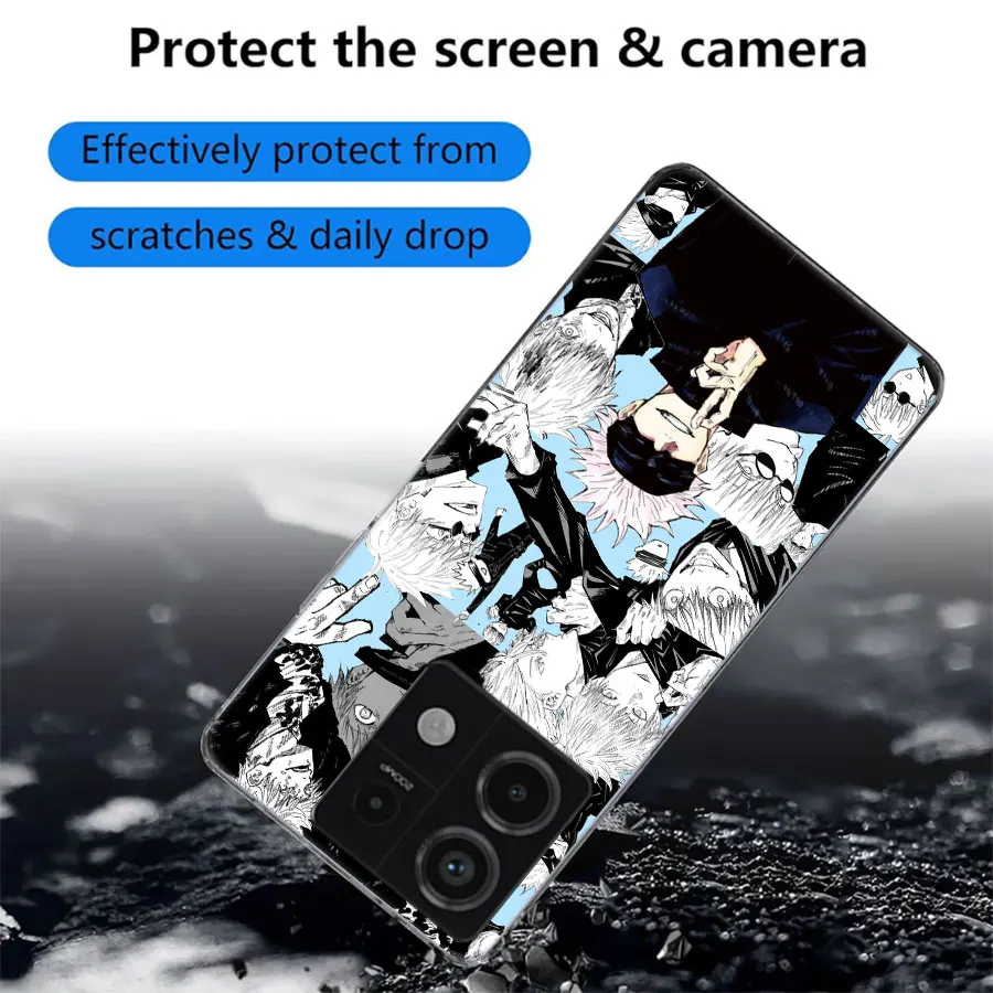 Jujutsu Kaisen Anime Comic Clear Phone Case For Redmi Note 13 12 Pro+ Plus 5G 12S 12 12C 10 10A 10C 9 9A 9C 9T 8 8A K70 K60 K20