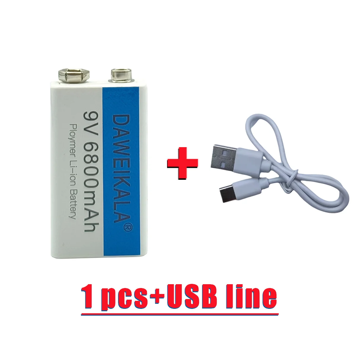 2026 Best-selling 100%New Original 9V 6800mAh+USB Fast Charging Line  LI-ION Rechargeable Battery for Electric Fan Flashlight