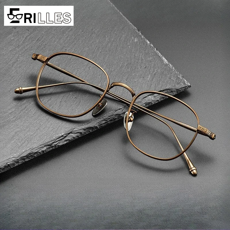 No-Makeup Friendly Glasses, Semi-Titanium Oval Frame, Vintage Inspired Design, Lightweight Comfort, Daily Essential Wear