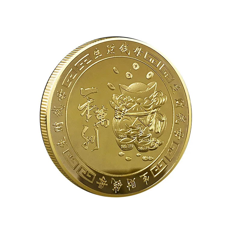 Nova Medalha Comemorativa de Riqueza Lucky Gold Coins Collectibles Souvenirs