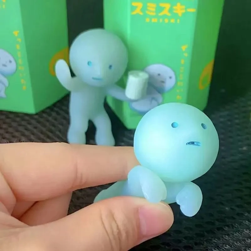 SMISKI Blind Box Toilet Serise Noctilucent Green Doll Mystery Box Action Figures Doll Fans Children Birthday Gift