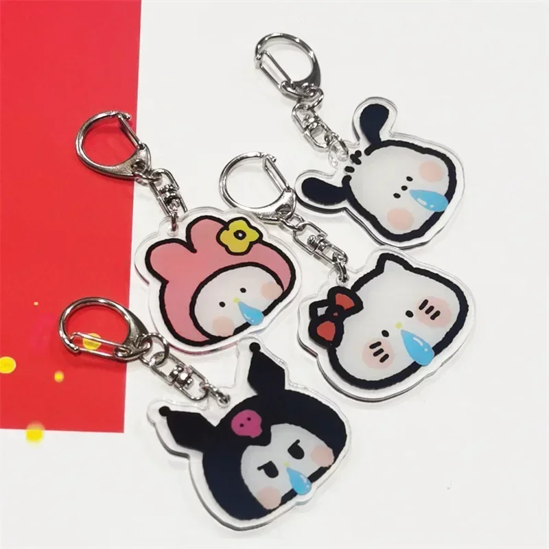 MINISO Sanrio Anime Hello Kittys MyMelody Pochacco Kuromi Cute Kawaii Keychain Bag Pendant Anime Accessories Snot Cartoon Model