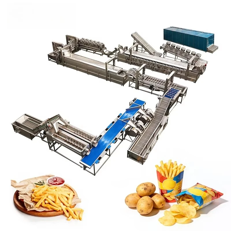 Fresh Potato French Fries Production Line High Yield Durable Chips Making Machine Custom