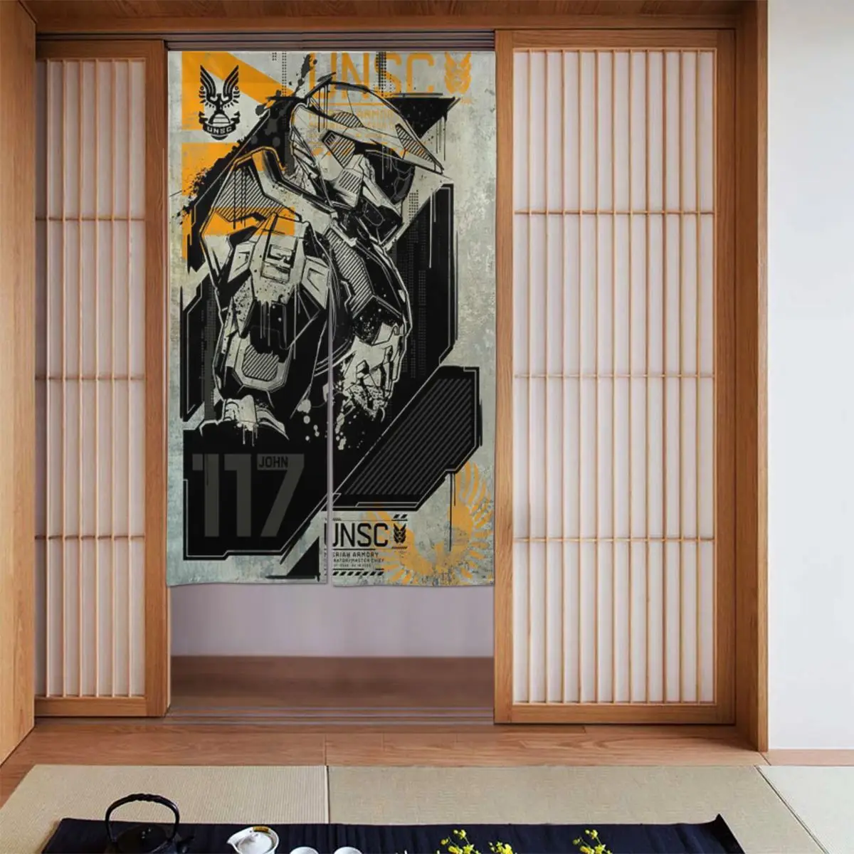 Cortina de 2 Puertas Zyra Spirit Blossom para Cocina u Oficina