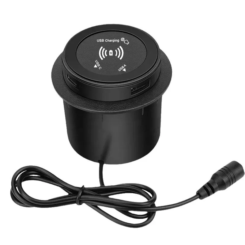 Cargador inalámbrico rápido multifuncional 3 en 1 de 30W, cargador inalámbrico rápido integrado de escritorio emergente con puerto USB para teléfono inteligente