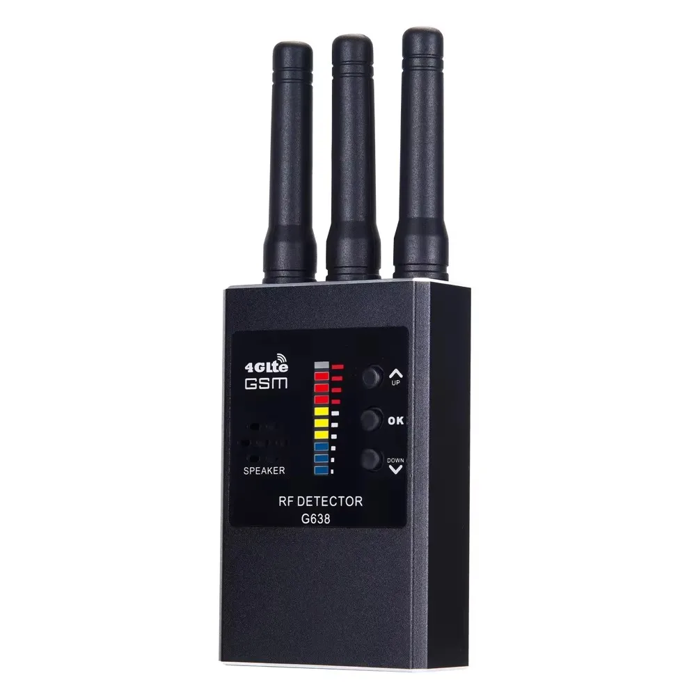 Detector rf sem fio antiespião, 300mhz-2700mhz, detecção de câmera escondida/rastreador gps, 6 níveis de sensibilidade, detecção automática de áudio gsm