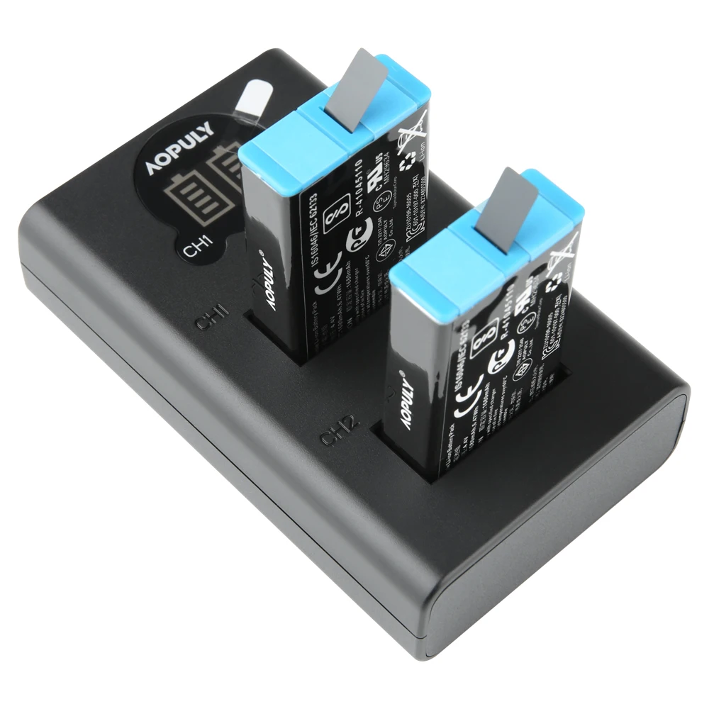 AOPULY Hohe Qualität 1680mAh Batterie Für GoPro Max Akku + LED Ladegerät 360 Panorama Action Kamera Zubehör
