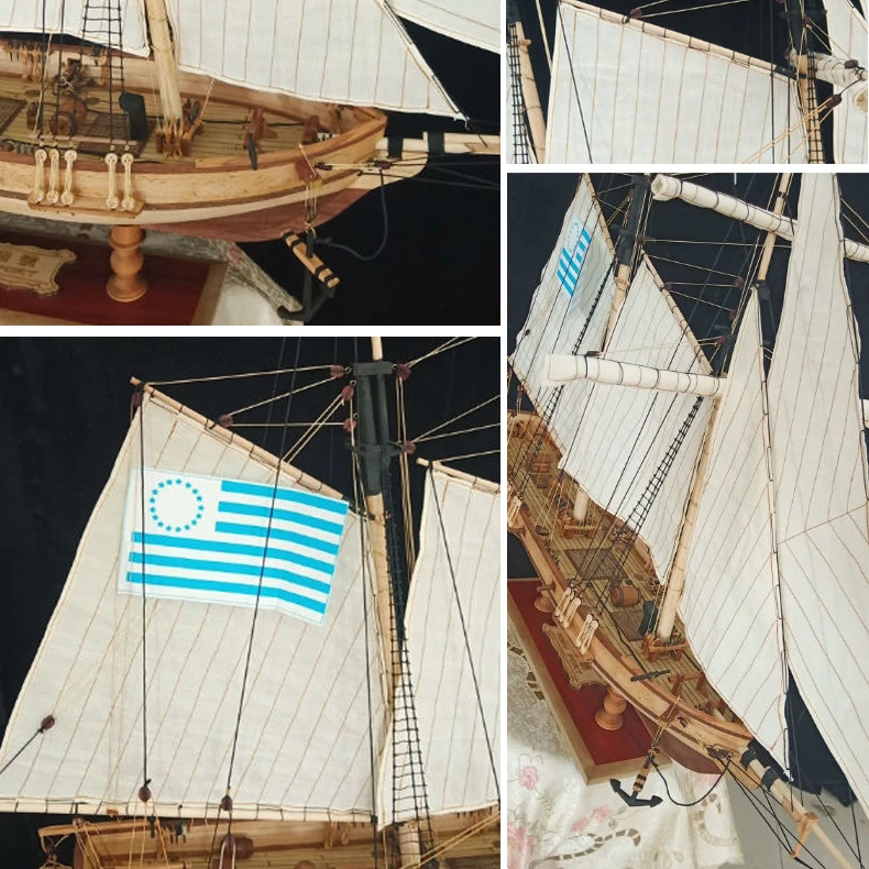 New Harbor 1:70 Classical Wooden Sailing Ship Model Assembly Model Sets Of DIY Western Sailing Ship Parts Hobby