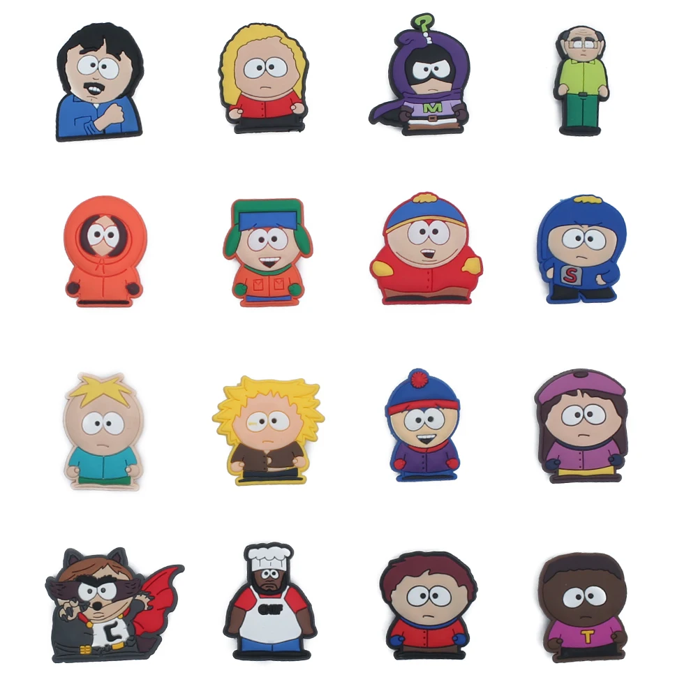 16-100 Stück Niedliche South Park Cartoon-Serie PVC-Schuhzubehör Abnehmbare Wasserdichte DIY-Schuhdekorationen Modische Geschenke – Detail 13