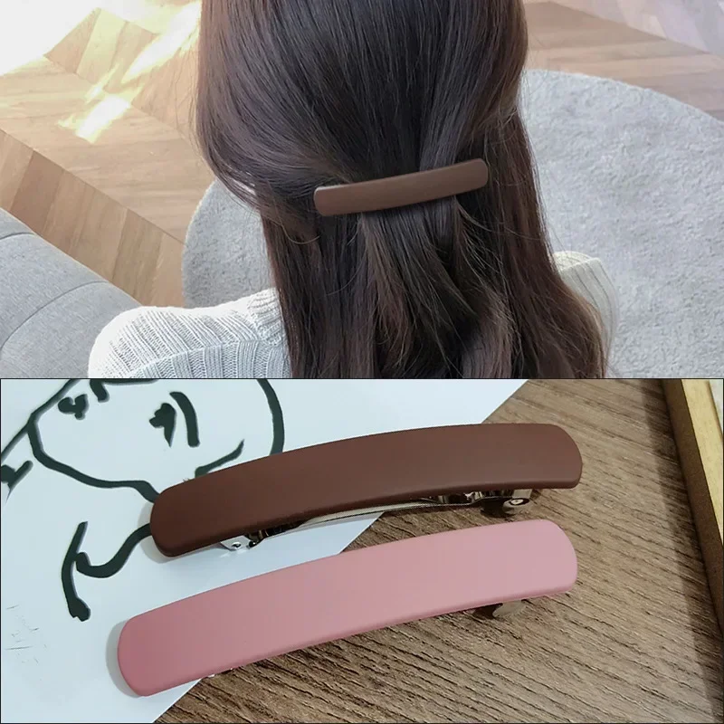 Korean Fashion Frosted Back of The Head Hair Clip Headdress Female Lady Simple Large Hair Clip Spring Clip Hair Styling Hairpin