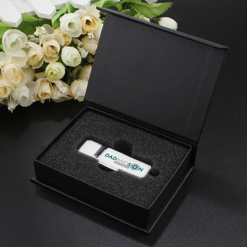 Imagem -02 - Personalizado Couro Usb Flash Drive Memory Stick Impressão a Cores Livre Presentes de Casamento gb 32gb 64 gb 128gb 10 Pcs por Lote