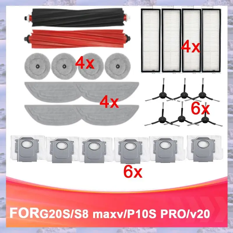 

2025-Compatible For Roborockqrevo Master,Main & Side Brushes,HEPA Filter,Dust Bag,Full Accessory Pack For Enhanced Cleaning