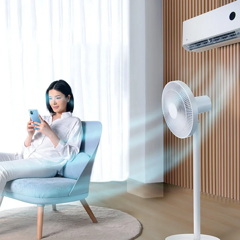 XIAOMI MIJIA Ventilador De Pé Inteligente Conversão AC Freqüência Ventilador De Piso Elétrico Controle De Voz Suporte MI HOME App Timing Fan