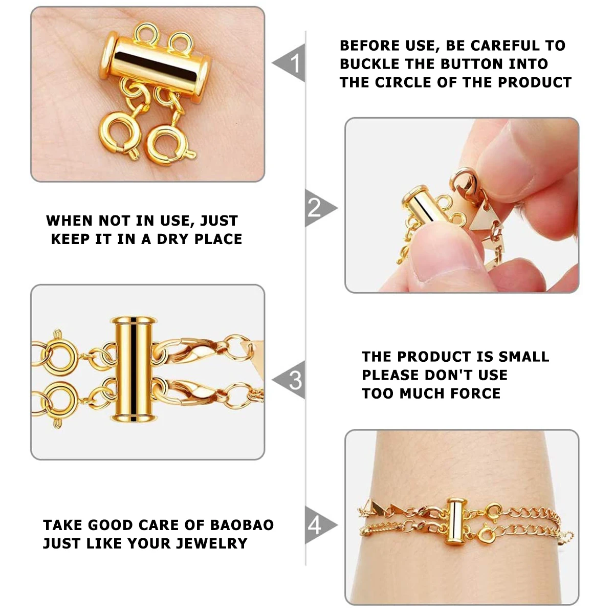 

8 Pcs Pearl Buckle Pearls Necklace Necklaces Alloy Closures Replacement Clasp for