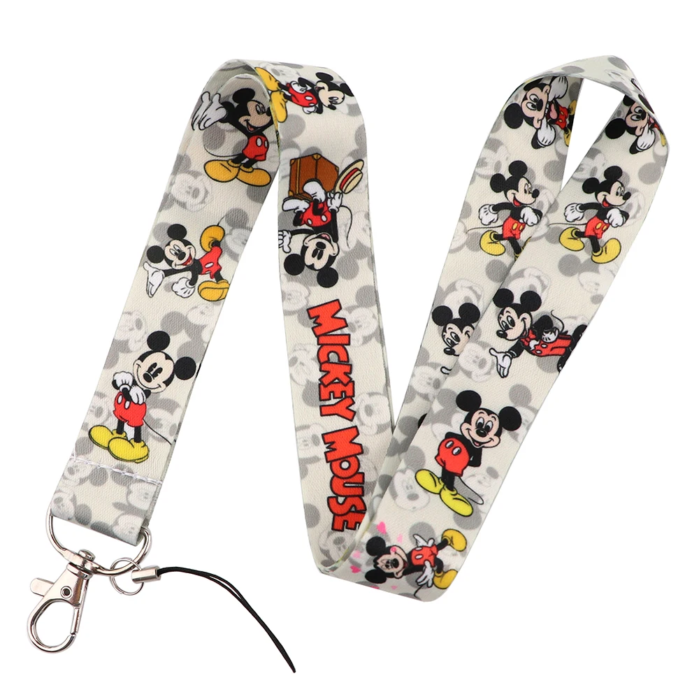 KKZ004 Cordón de Mickey y Minnie Stitch para llaves, llavero, soporte para insignia, identificación, tarjeta de crédito, cuerda para colgar, regalo para teléfono