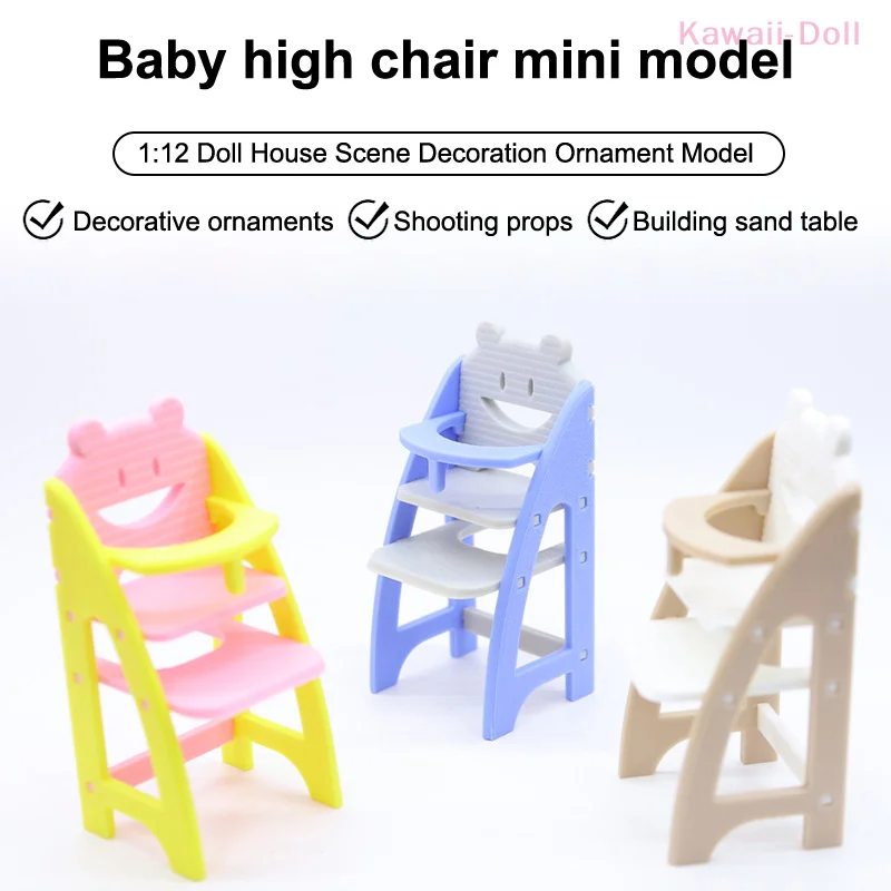 1/12 محاكاة كرسي طعام للأطفال نموذج دمية مصغرة أثاث المعيشة الديكور الأطفال التظاهر اللعب اللعب #6