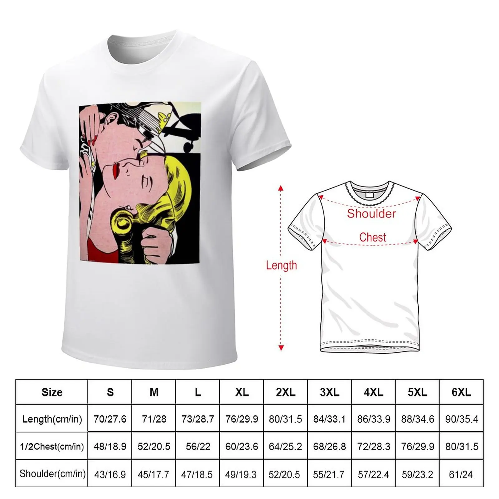 roy lichtenstein the kiss T-Shirt cute clothes sweat men clothes