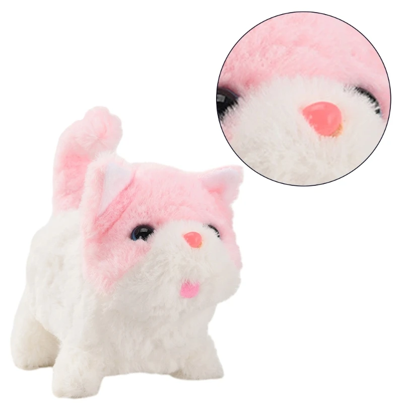 Jouet en peluche pour chat, Animal en peluche, marche miaulement, parfait pour les enfants, cadeau D5QA