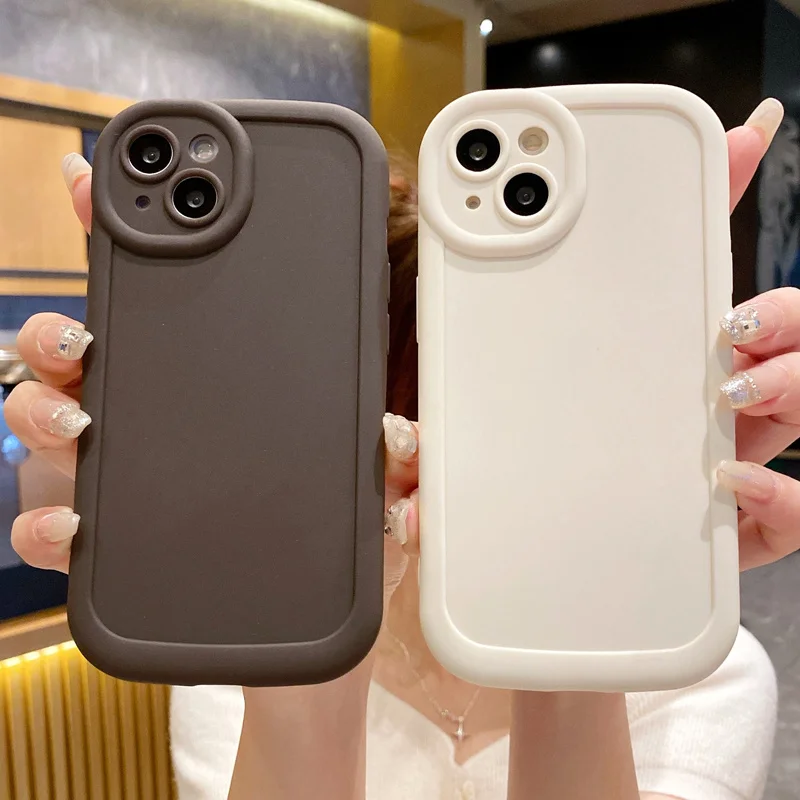 Candy Color Silicone Shockproof Case For iPhone 11 12 13 14 15 Pro Max X XR XS Max 7 8Plus Camera Protection Soft TPU Back Cover