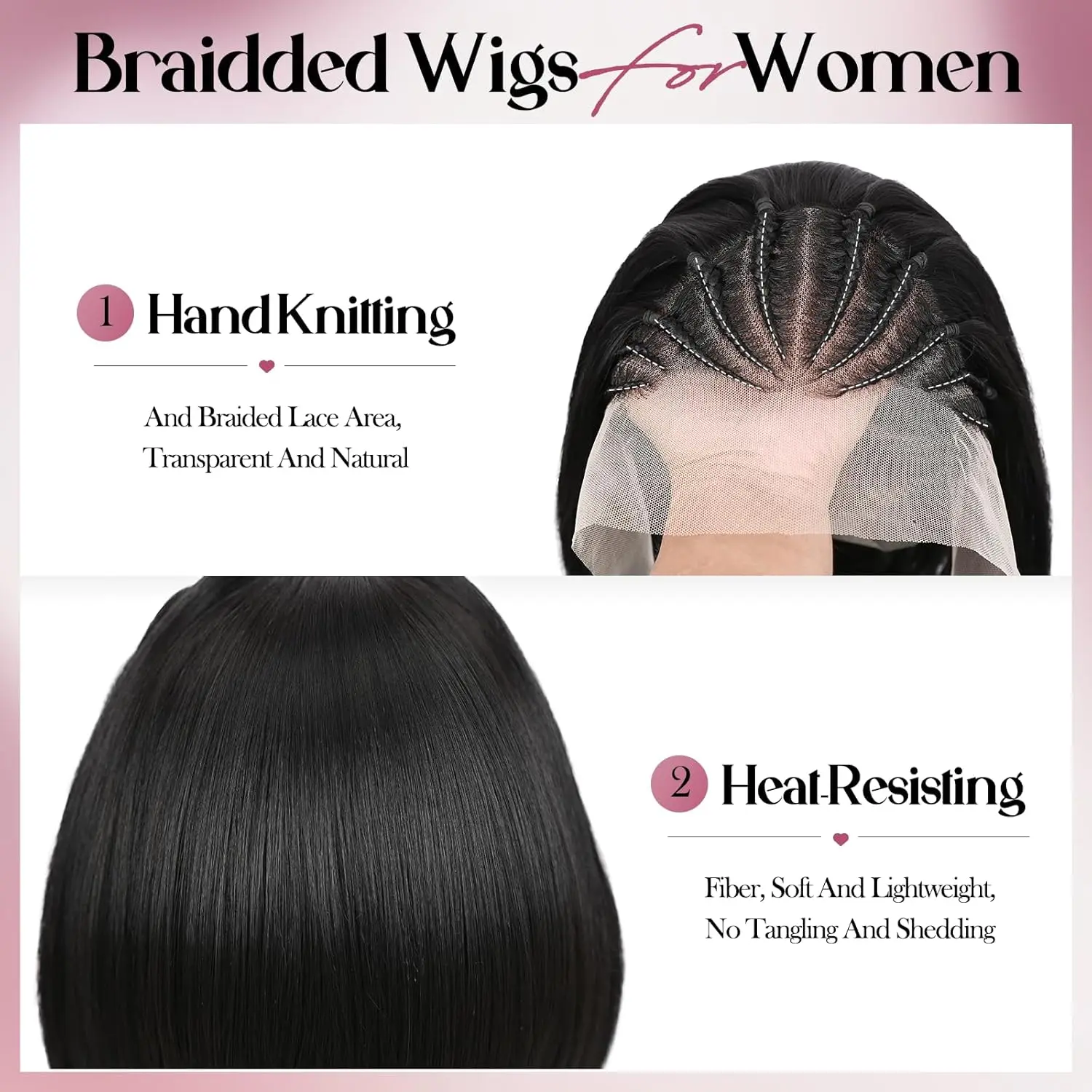 Wig Rambut Bob Manusia Renda Depan Transparan HD 13X4 Wig Tanpa Lem 18 Inci Hitam Alami Wig Keriting Rambut Manusia Wig Kepang