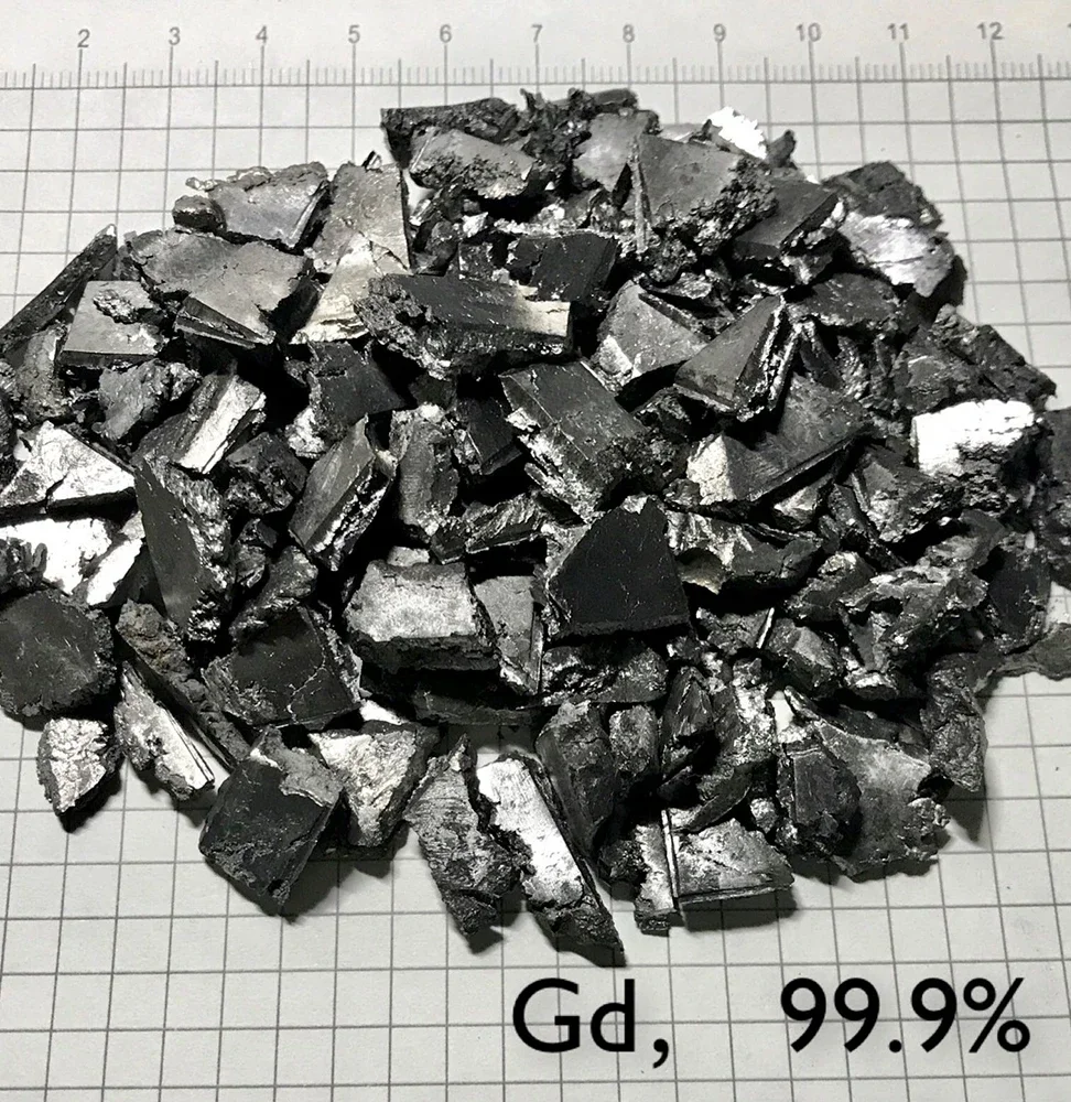 Pezzi campione di elementi metallici gadolinio 99.9%