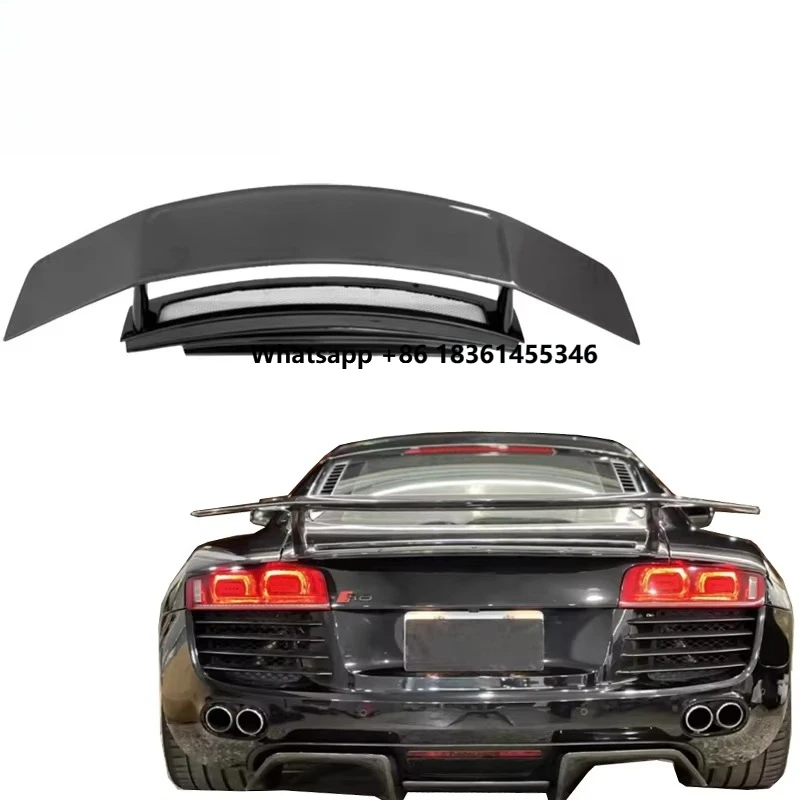 

High-Gloss FOR R8 Carbon Fiber VOR Type Duck Tail Deck Cover Luggage Spoiler 2009-2015