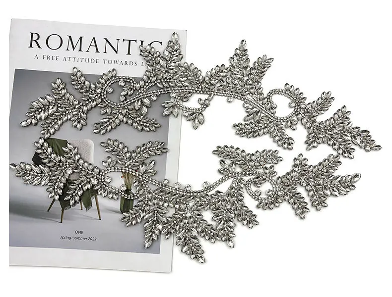 Hotfix Rhinestones Appliques Rhinestone Patch For Wedding Bridal Gown Evening Dress DIY Costume Decoration Accessories