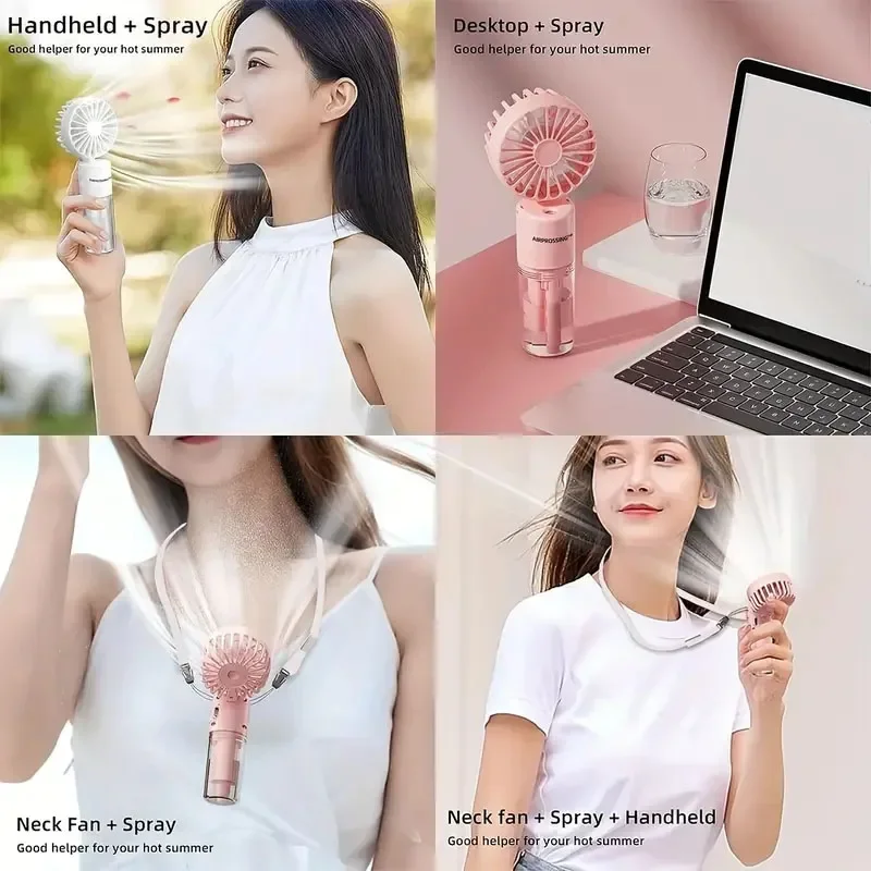 Summer Spray Mist Fan Mini Water Fan F2 Portable Handheld Rechargeable Outdoor Small Fan for Student Dormitory Cooling Tools