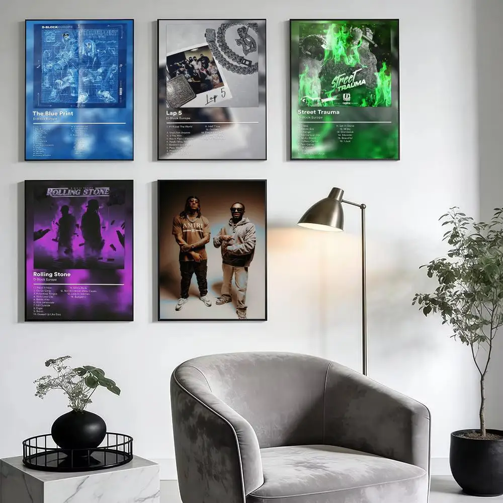 UK Rap Group D-Block E-Europe music Poster Modern Minimalist Wall Art Prints for Home Decor Interior Bedroom Living Room