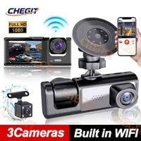Mini Cámara DVR para Auto de 3 Canales WiFi, Grabadora de Video FHD 1080P, Cámara Interior para Vehículo, Dashcam, Caja Negra camara grabación para coche，cámara trasera coche，dash cam automóvil，dashcam coche