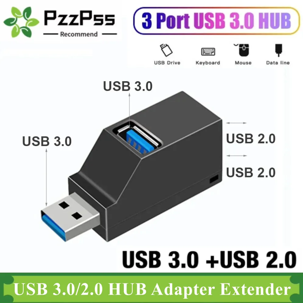 3 Ports High Speed USB 3.0 HUB Adapter Extender Splitter für PC Laptop MacBook Telefon High Speed Datenübertragung USB Splitter