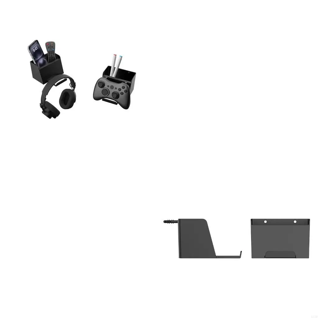 462E Wall Mount Holder Stand With Built In Storage Compartment For Small Items