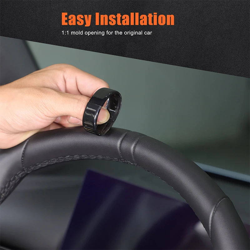 For BMW 5 Series G60 2024 ABS Black Car Steering Wheel Return To The Correct Mark Trim Cover Car Interior Accessories