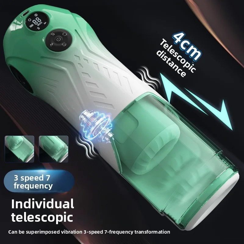 ذكر معدات الاستمتاع واللعب الجنسي للرجال التلقائي تلسكوبي الدورية الرجال الاستمناء القضيب تخطيط جيب كس اللسان