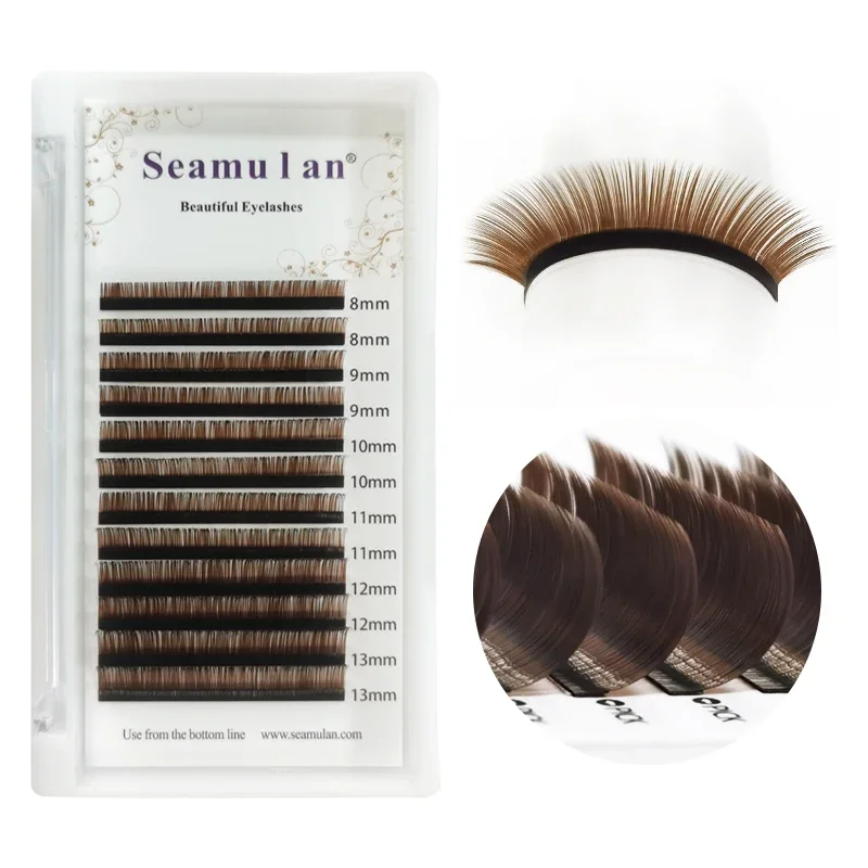 Curl C CC D DD Color Eyelash Brown Individual Eyelash Color False Mink Eyelash Extension Makeup Tools