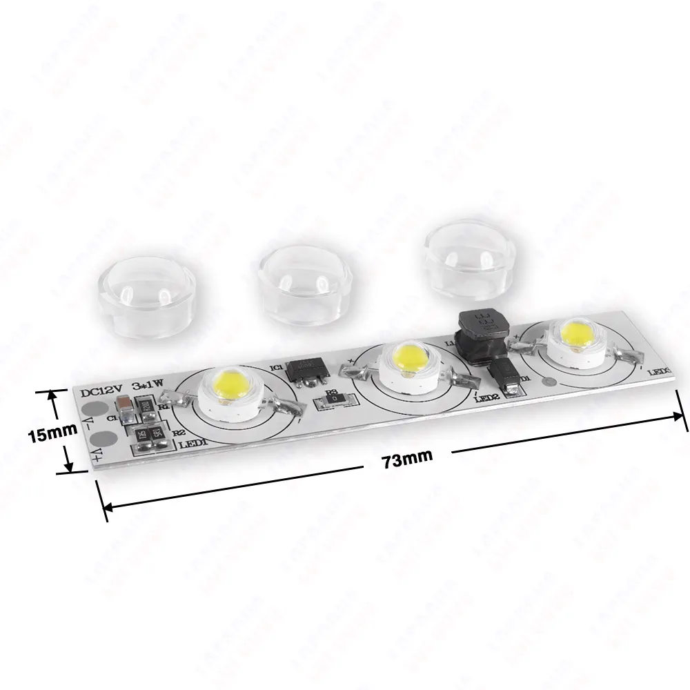 Driverless 3x1W 3x3W LED Chip DC 12V 24V Warm Cool White Red Green Blue Yellow UVA Purple Aluminum PCB For 1W 3W 5W Light Beads image 2